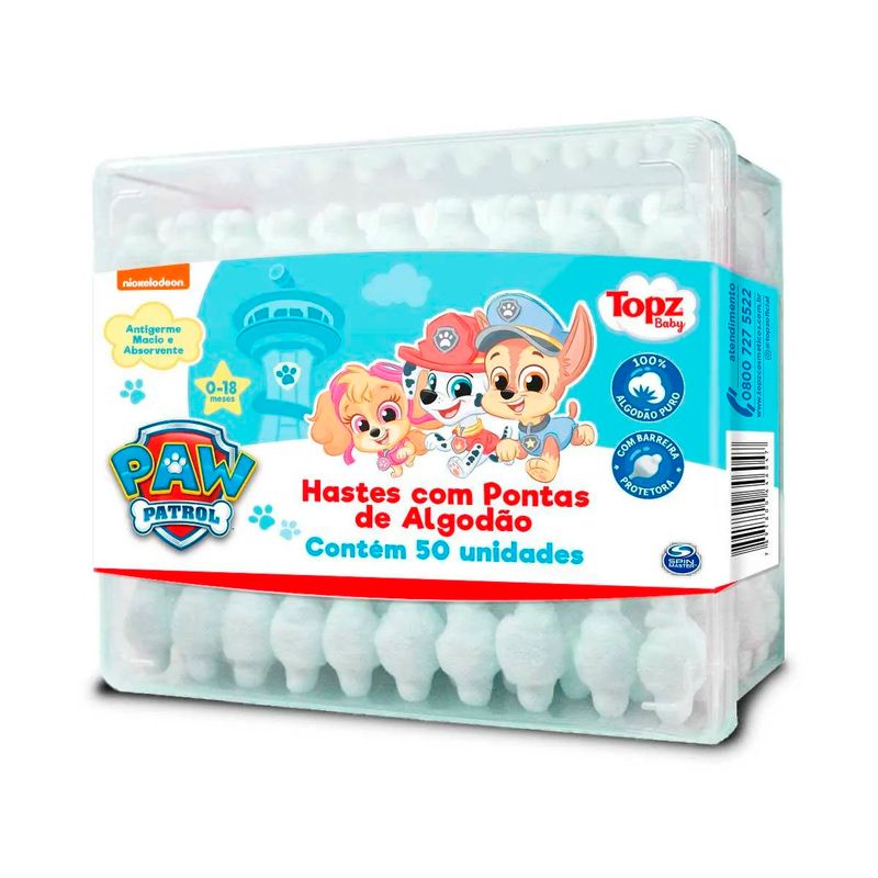 hastes flexíveis topz baby patrulha canina 50 unidades