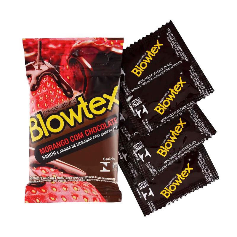 preservativo browtex morango com chocolate 3 unidades