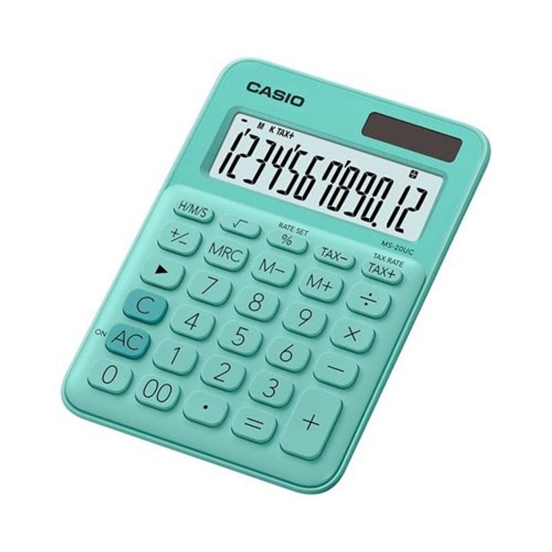 calculadora casio my style 12 dígitos verde ms-20uc-gn-n-dc