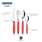 faqueiro 24 peças tramontina ipanema vermelho 23399791