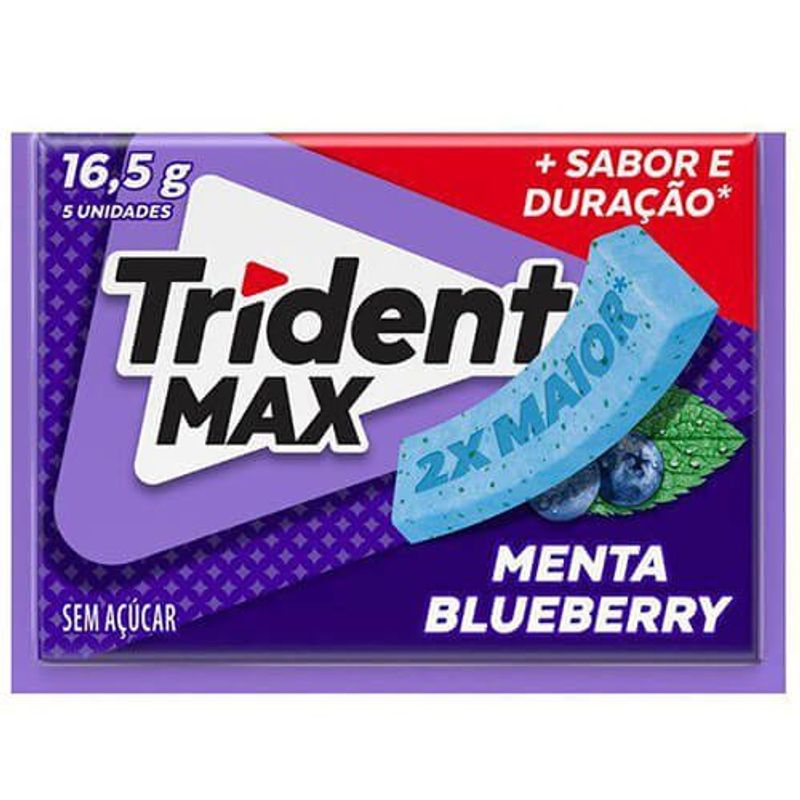 chiclete trident max menta blueberry 16,5g