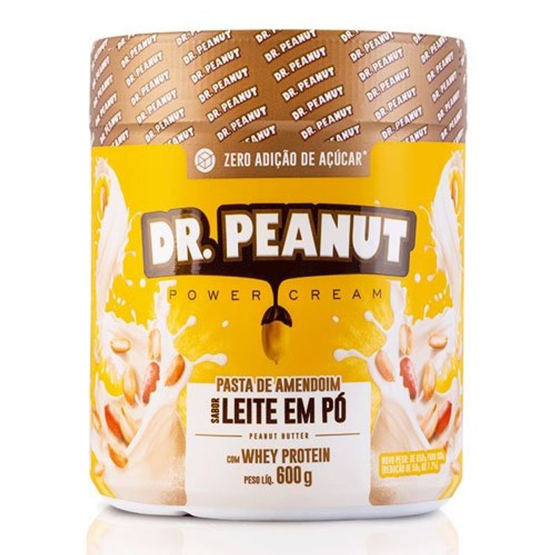 pasta de amendoim dr peanut sabor leite em pó 600g