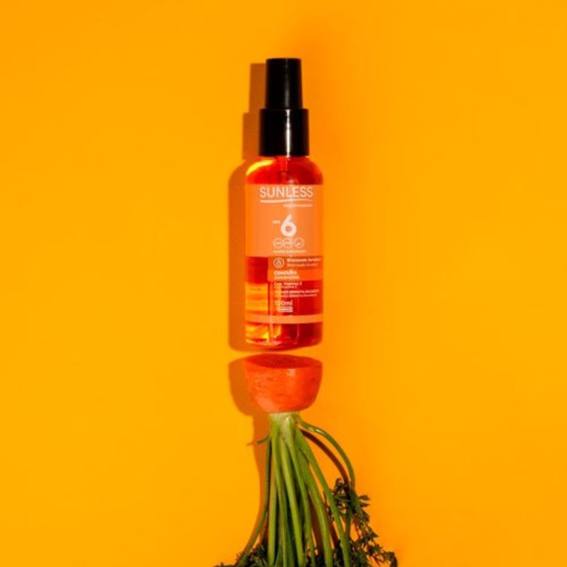 óleo bronzeador spray sunless cenoura fps6 120ml