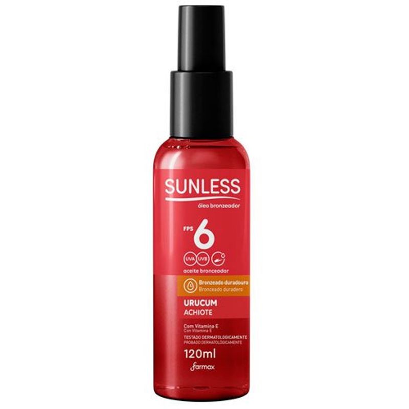 óleo bronzeador spray sunless urucum fps6 120ml