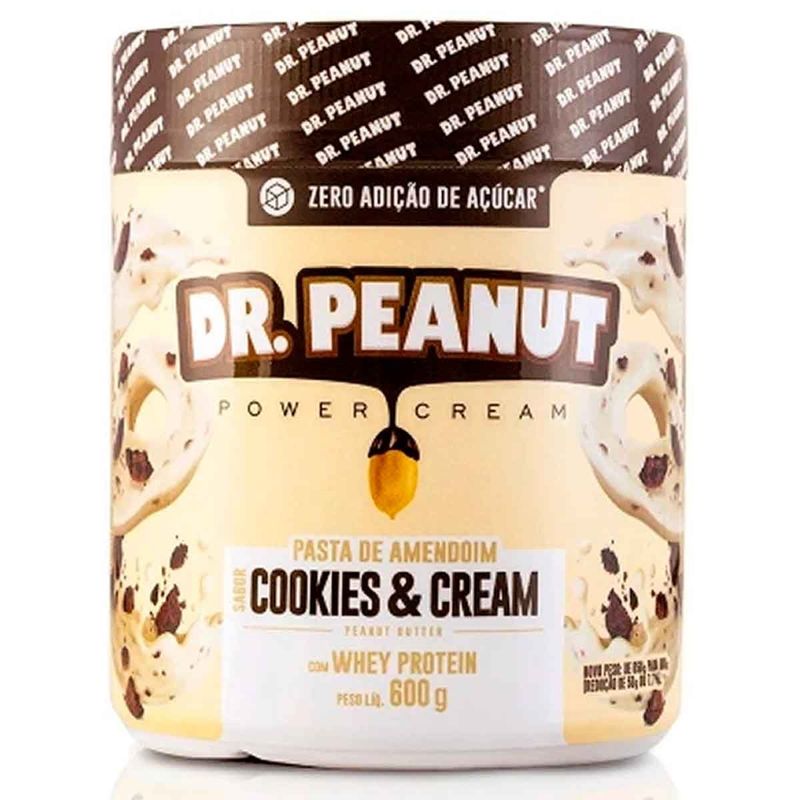 pasta de amendoim dr peanut cookie & cream 600g