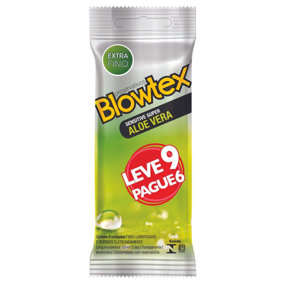 Preservativo Blowtex Aloe Vera Extra Fino Leve 9 e Pague 6 