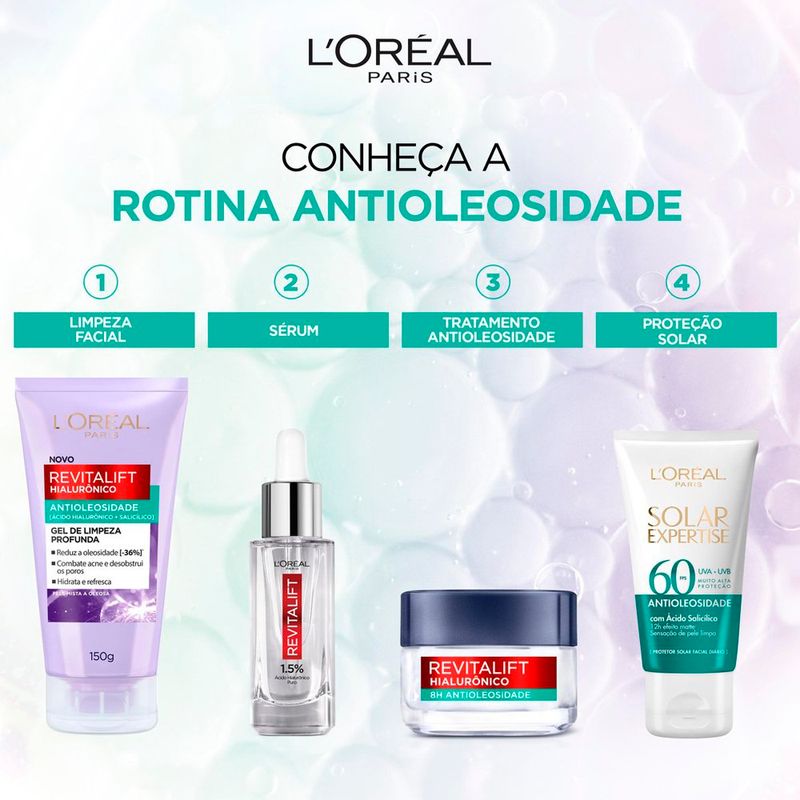gel de limpeza facial l'oréal paris antioleosidade hialurônico 80g