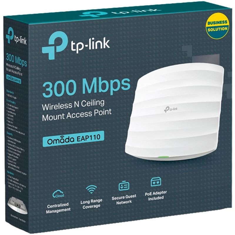 ponto de acesso sem fio tp-link montável em teto 300mbps eap110 (mp)