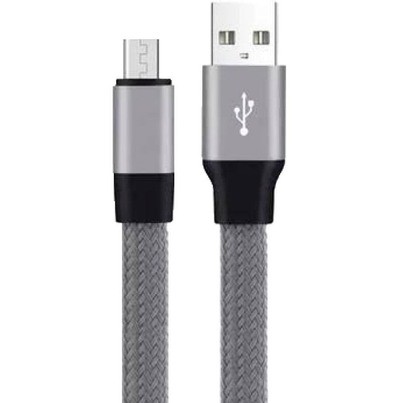 cabo micro usb elsys flat retrátil nylon fast 1 metro eacd0r11-2 (mp)