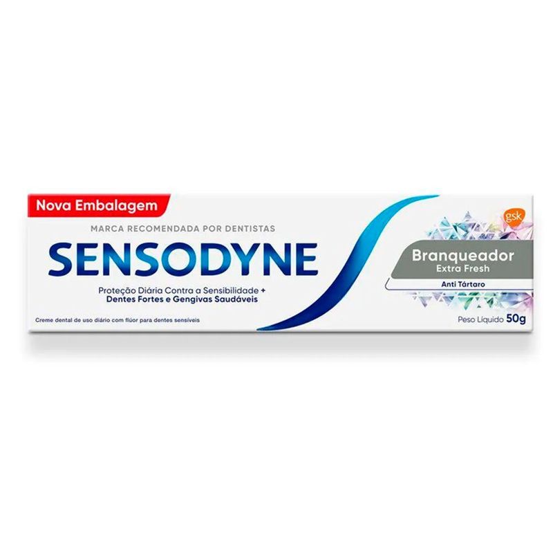 creme dental sensodyne branqueador extra fresh 50g