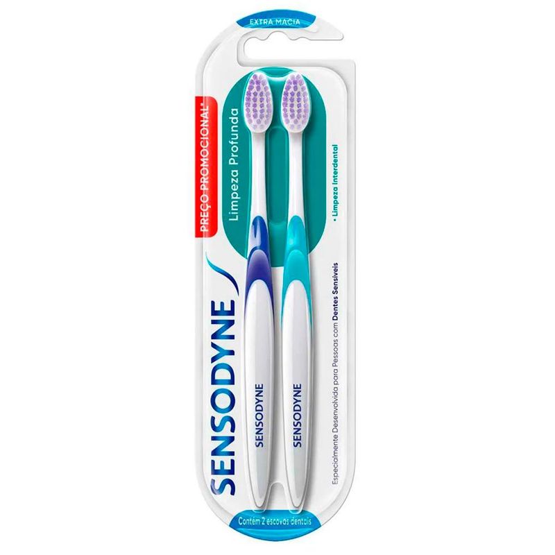 escova de dente sensodyne limpeza profunda extra macia 2 unidades