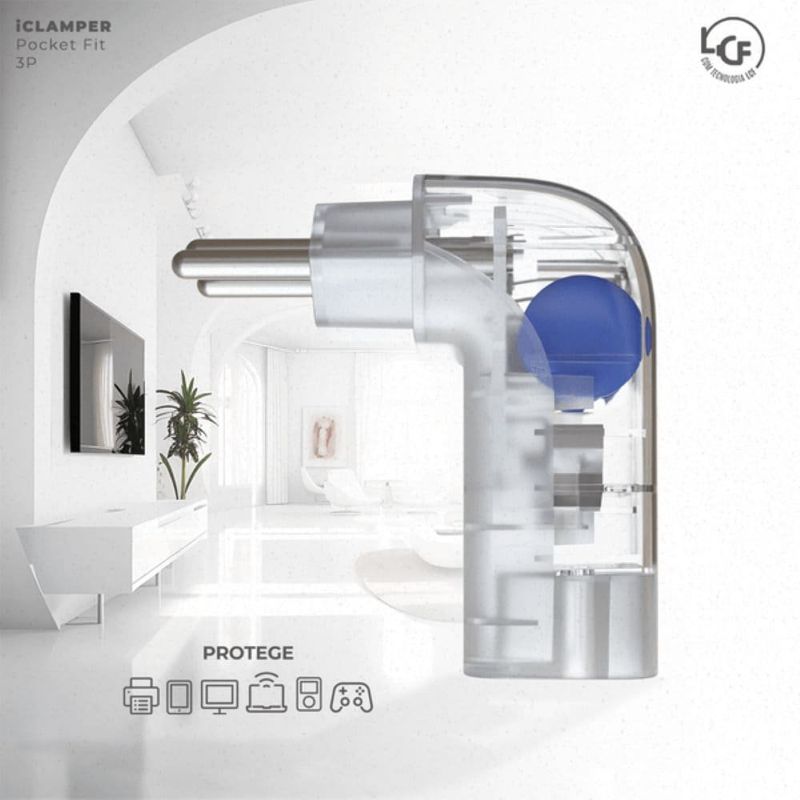 protetor contra surtos dps pocket fit 3 pinos clamper 20a bivolt transparente (mp)