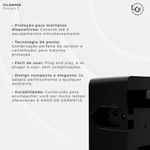 protetor contra surtos dps 3 tomadas 3 pinos clamper 10a bivolt preto (mp)