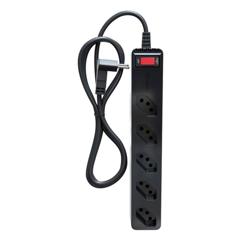 filtro de linha dps 5 tomadas 3 pinos clamper 10a bivolt preto (mp)