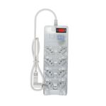 filtro de linha dps 8 tomadas 3 pinos clamper 10a bivolt transparente (mp)