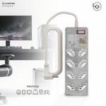 filtro de linha dps 8 tomadas 3 pinos clamper 10a bivolt transparente (mp)