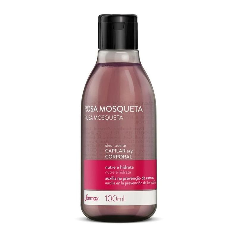 óleo capilar e corporal de rosa mosqueta farmax 100ml