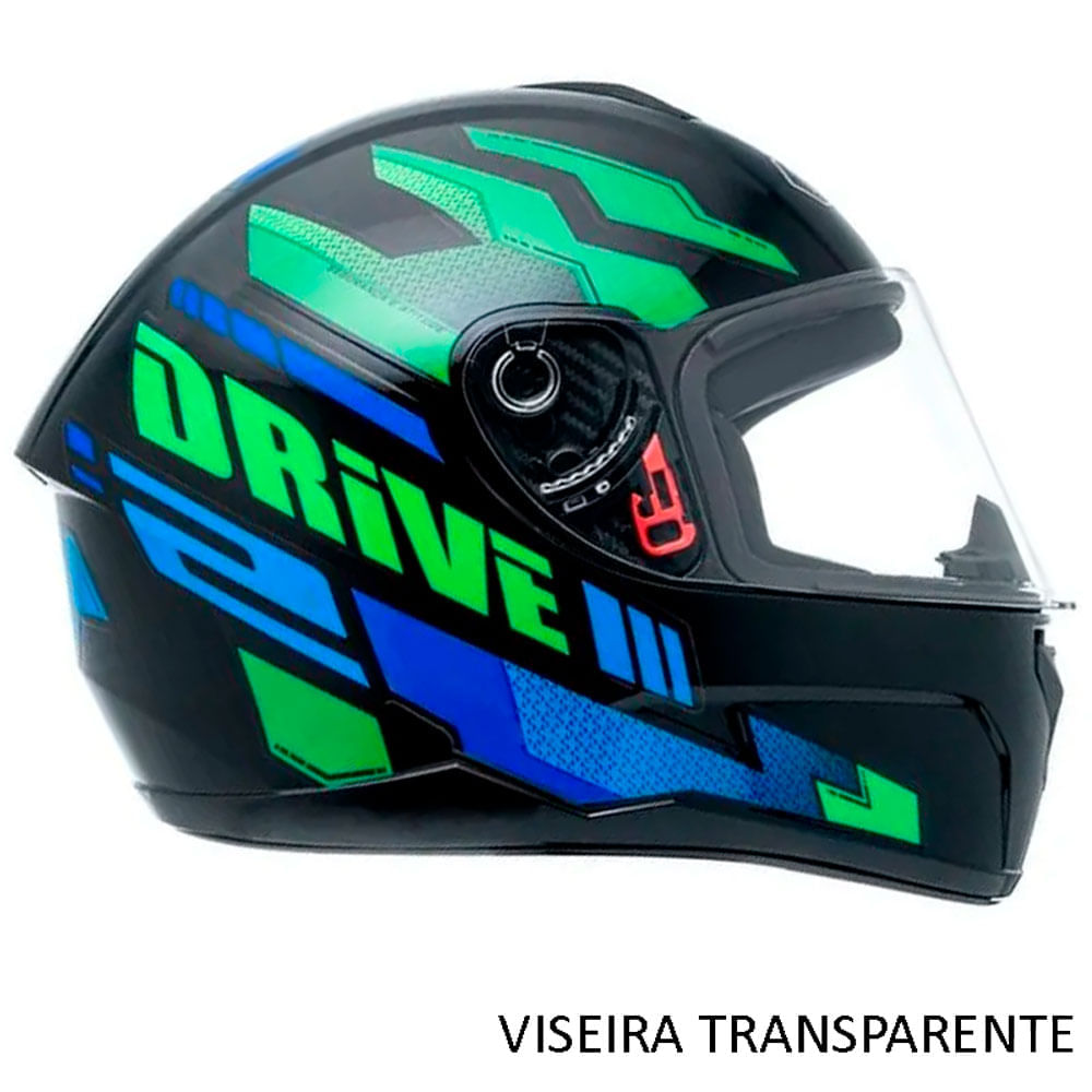 Capacete Fly Drive 2 Atitude Preto e Verde Tam 58