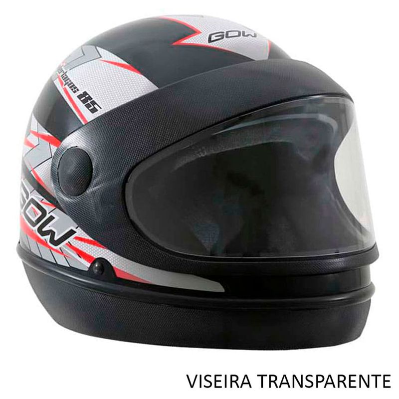 capacete gow interlagos preto e prata 58 (mp)
