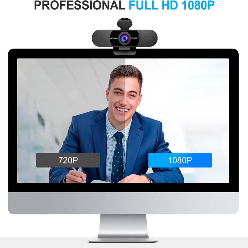 webcam com microfone emeet preto a-bi