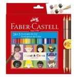 kit 24peças lápis de cor faber caras&cores 120124cc