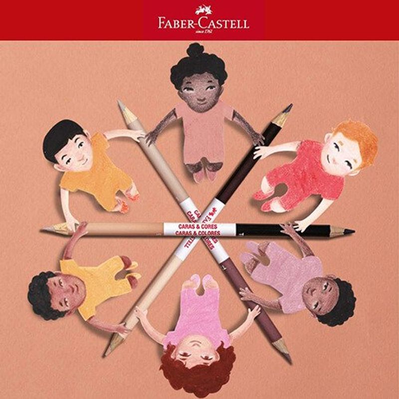 kit 24peças lápis de cor faber caras&cores 120124cc