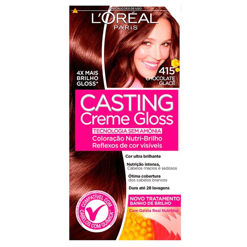 coloração para cebelo casting creme gloss cr415 chocolate glacé l'oréal paris