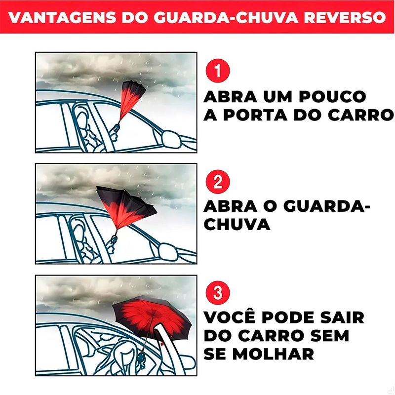 guarda chuva invertido mizpn colorido cores sortidas (mp)
