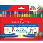 caneta hidrocor faber castell vai e vem 36 cores 150136vvzf