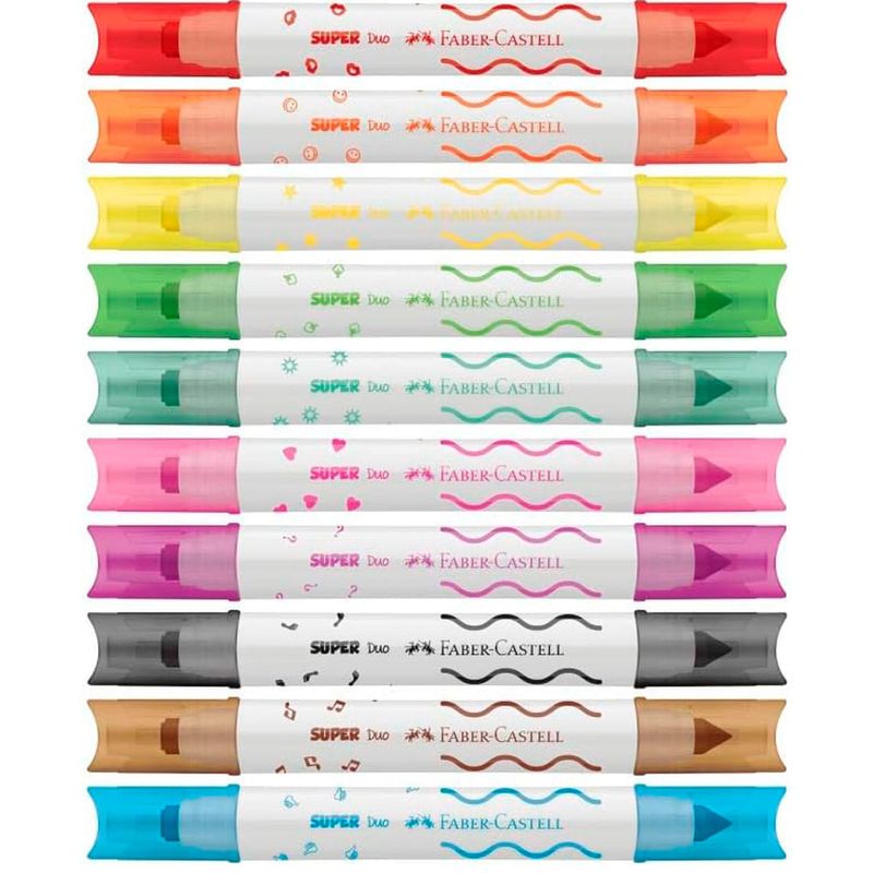 caneta faber castell hidro 2 pontas super duo 150610