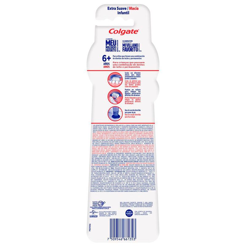 escova de dente infantil colgate smiles agnes e fluffy 6+ anos 2 unidades