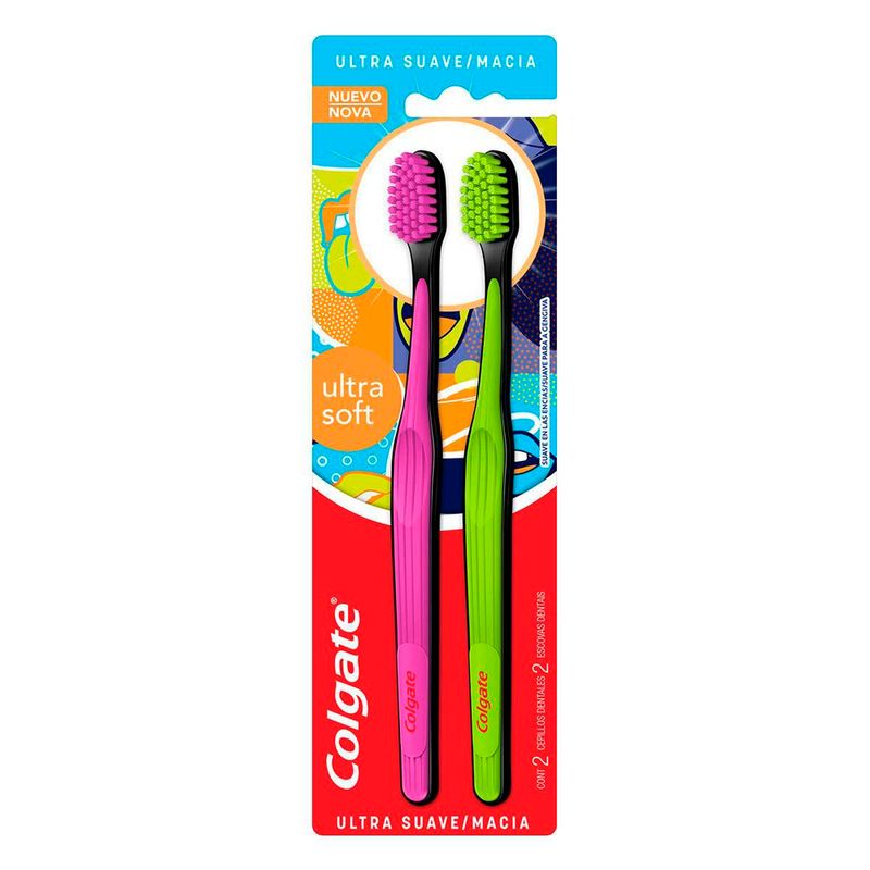 escova de dente colgate ultra soft 2 macia 2 unidades