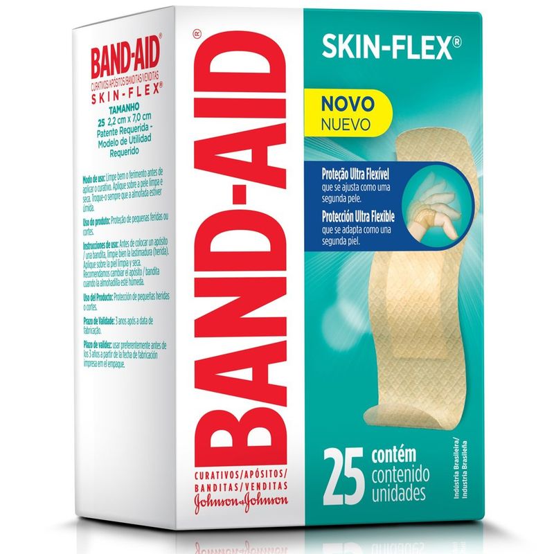 curativo band-aid skin-flex 25 unidades
