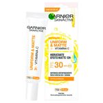 hidratante facial garnier skinactive uniform & matte vitamina c fps30 15g