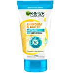 esfoliante de limpeza facial antiacne 3 em 1 garnier uniform & matte 120g