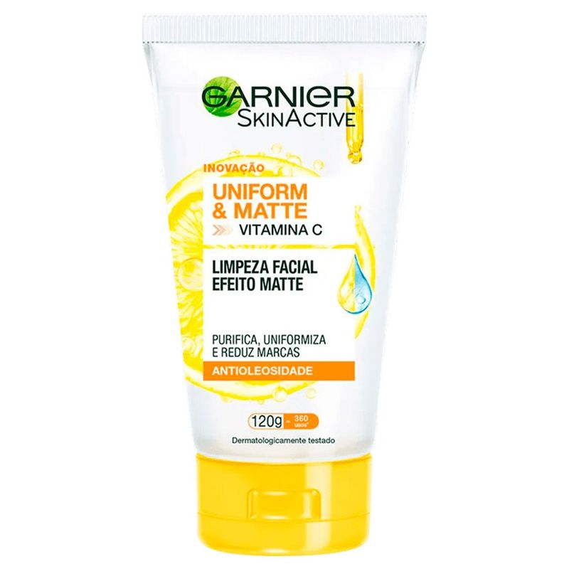 sabonete líquido facial antioleosidade garnier uniform & matte vitamina c 120g