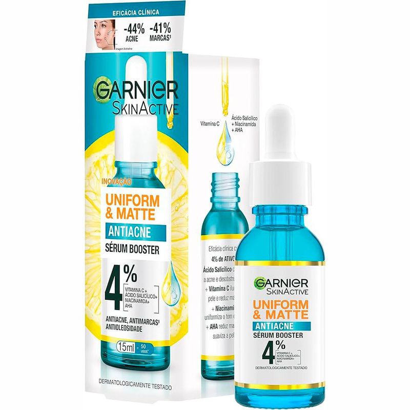 sérum booster facial antiacne garnier uniform & matte 15ml