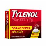 tylenol 750mg 30 comprimidos revestidos dor no corpo johnson & johnson
