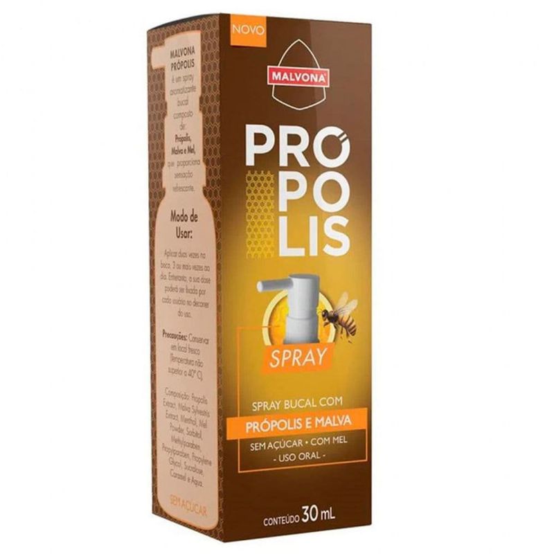 propolis spray bucal 30ml própolis e malva malvona