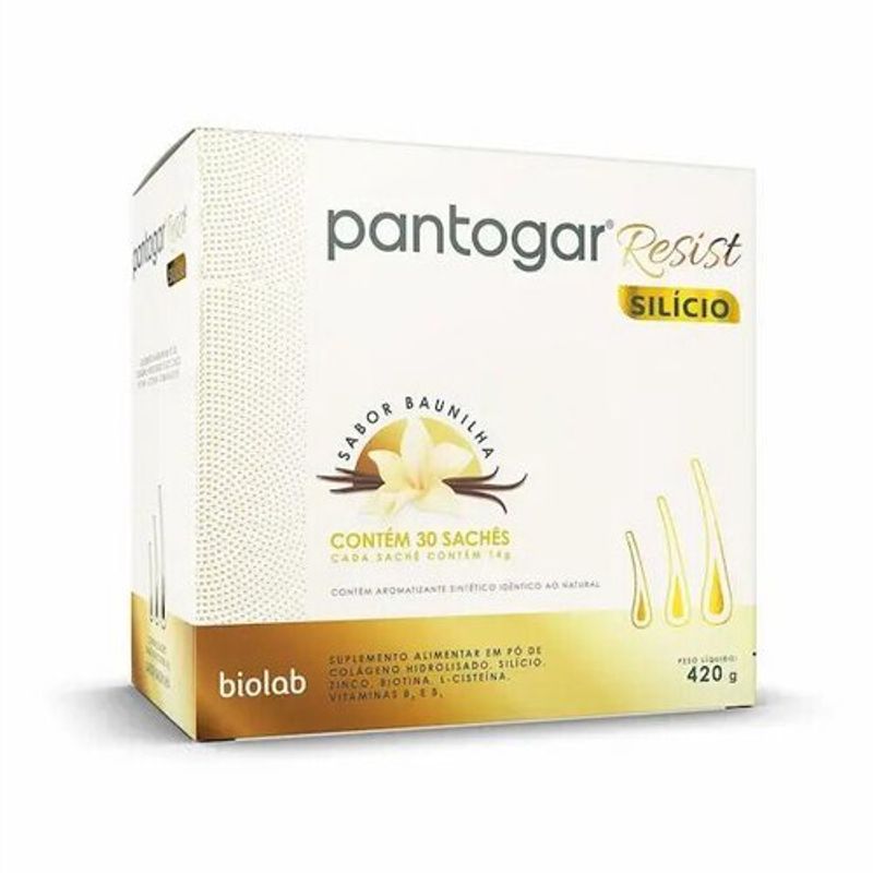 pantogar resist 10mg 30 sachês suplemento alimentar em pó sabor baunilha biolab