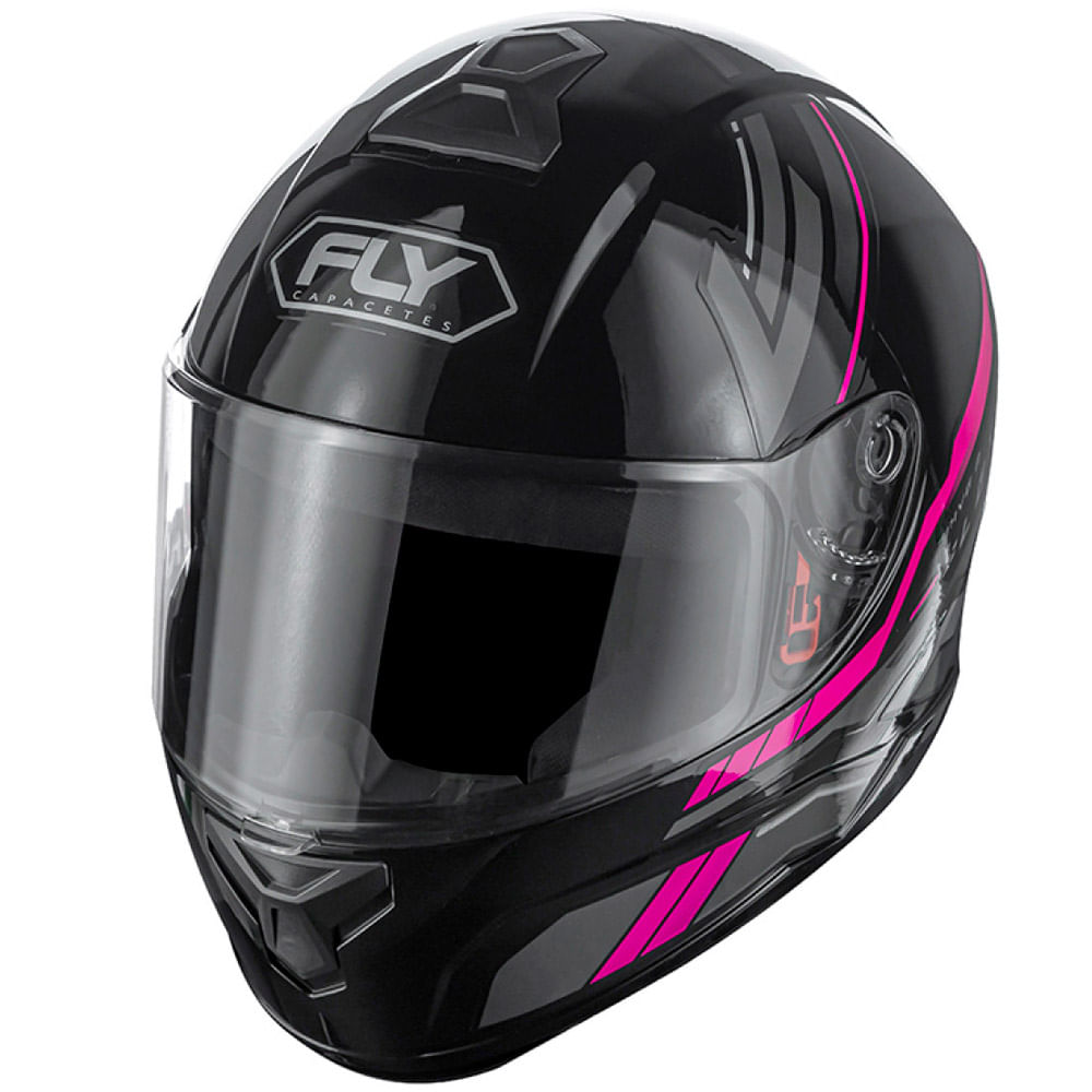 Capacete Fly Drive 2 HG Flex Preto e Pink 58