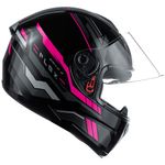 capacete fly drive 2 hg flex preto e pink 60