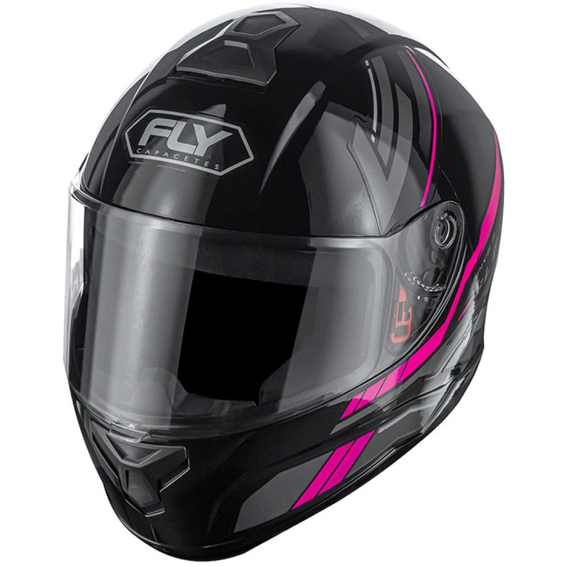 capacete fly drive 2 hg flex preto e pink 60