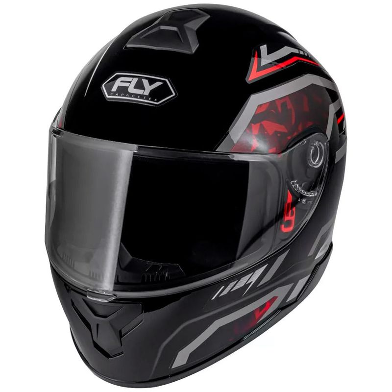 capacete fly drive 2 hg pulse preto e vermelho 58
