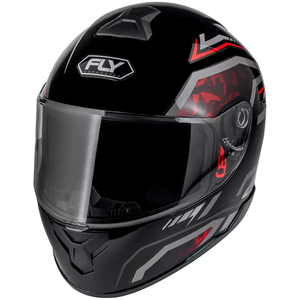 Capacete Fly Drive 2 HG Pulse Preto e Vermelho 60