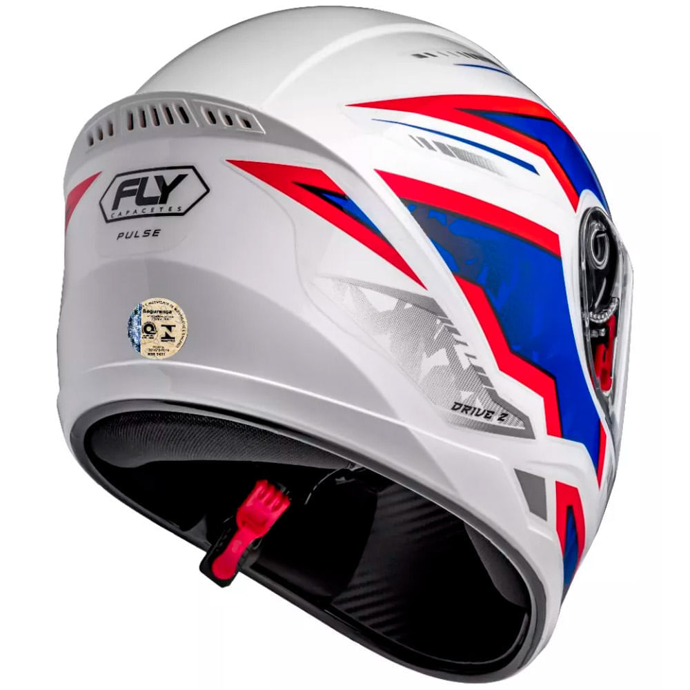 Capacete Fly Drive 2 HG Pulse Branco e Azul 60