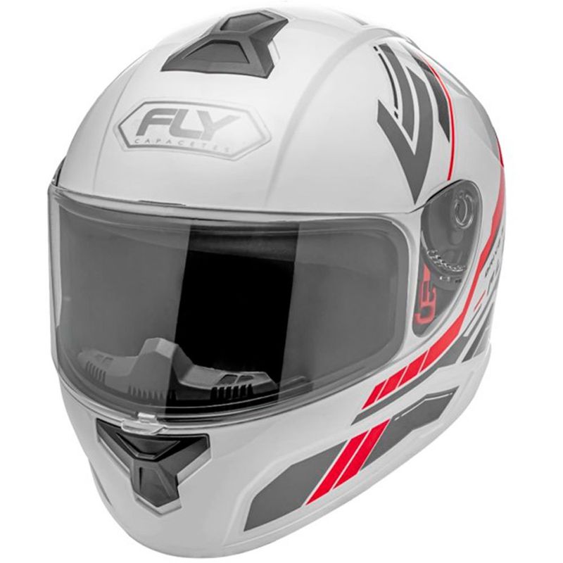capacete fly drive 2 hg flex branco e vermelho 60