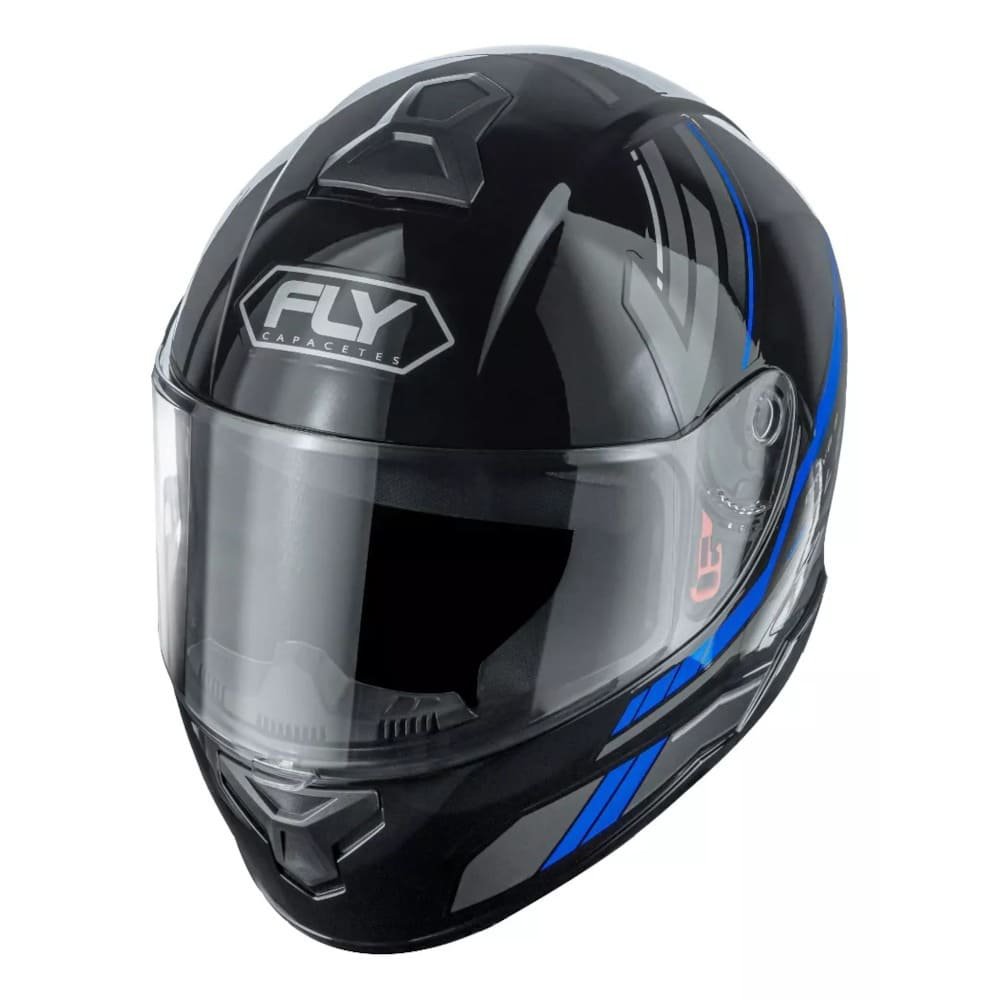 Capacete Fly Drive 2 Hg Flex Preto E Azul 58