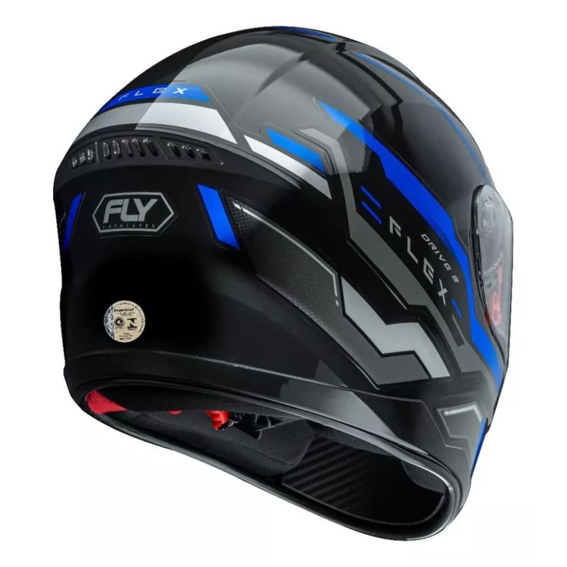 Capacete Fly Drive 2 Hg Flex Preto E Azul 58