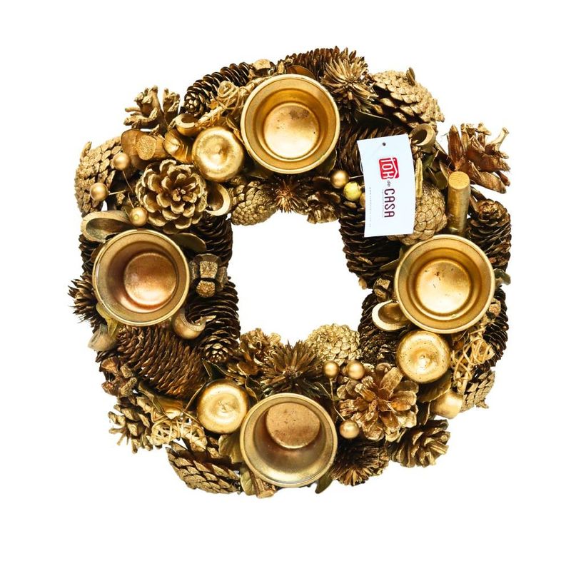 porta vela tok 32cm dourado (mp)